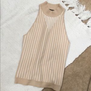 Ribbed high neck top